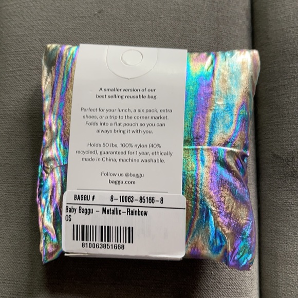BAGGU Bags Rare Baggu Rainbow Metallic Baby Reusable Tote Bag Poshmark